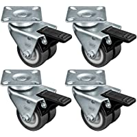 Nirox 4x Ruedas para muebles 50mm - Ruedas giratorias para cargas pesadas 4x con freno - Ruedas industriales altura…